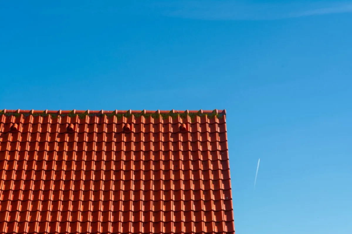 Tile roof gable in full sun, the kind of exposure that sets roof life in Taylor, MI